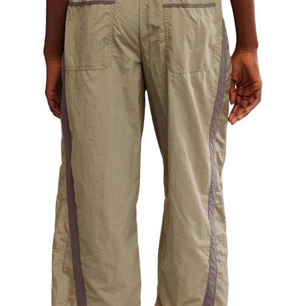 FP Movement by Free People Olive Green Pants with Gray Side Panels - Picture 2 of 8